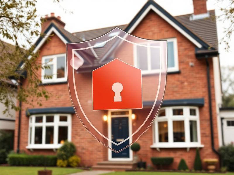 UK family home with protective insurance shield